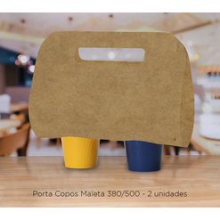 Porta-Copos Maleta 380 / 500 ml 2 copos - 19 x 10 x 27,7 cm