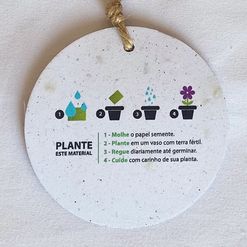 Tag Papel Semente Redondo de Rúcula  - 100 unidades