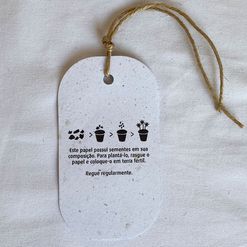 Tag Ecológico Papel Semente Oval - Semente de Rúcula - 100 unidades