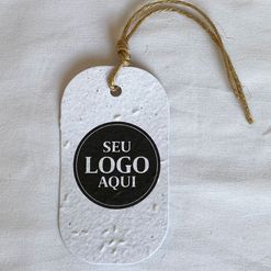 Tag Ecológico Papel Semente Oval - Semente de Rúcula - 100 unidades