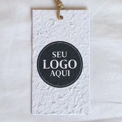 Tag Ecológico Papel Semente Reto - Semente de Rúcula - 100 unidades