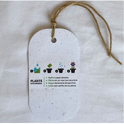 Tag Ecológico Papel Semente Oval - Semente de Rúcula - 100 unidades