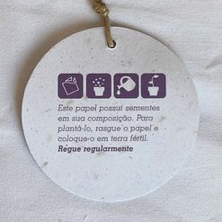 Tag Papel Semente Redondo de Rúcula  - 100 unidades
