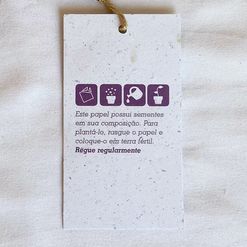 Tag Ecológico Papel Semente Reto - Semente de Rúcula - 100 unidades