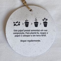 Tag Papel Semente Redondo de Rúcula  - 100 unidades