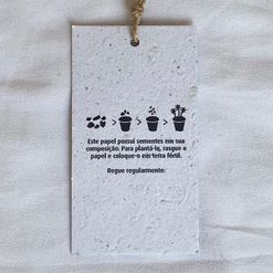 Tag Ecológico Papel Semente Reto - Semente de Rúcula - 100 unidades