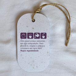 Tag Ecológico Papel Semente Oval - Semente de Rúcula - 100 unidades
