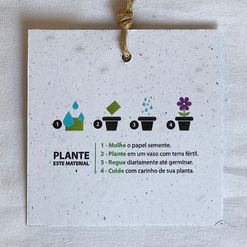 Tag Ecológico Papel Semente Quadrado - Semente de Rúcula - 100 unidades