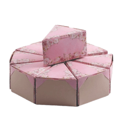 Embalagem Bolo Fatia  Floral - 13 x 10 x 7 cm