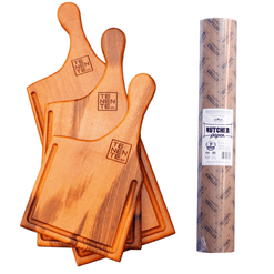 Kit Tábua de Servir 19 x 47 cm + 1 Butcher Paper - 60 cm x  50 m