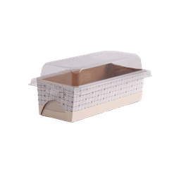 Forma para Bolo Forneável Geométrico com Tampa - 18,5 x 6,5 x  5,5 cm