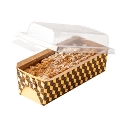 Forma para Bolo Forneável Chocolate com Tampa - 18,5 x 6,5 x 5,5 cm