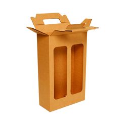 Caixa para Garrafa com Visor - 2 Garrafas