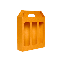 Caixa para Garrafa com Visor - 3 Garrafas