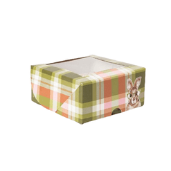Caixa para doces com visor Páscoa Cool Rabbit - 8,5 x 8,5 x 4 cm