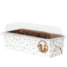 Forma para Bolo Forneável Páscoa Lavanda com tampa - 18,5 x 6,5 x 5,5 cm