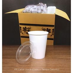 Copo Kraft + Tampa - 240 ml
