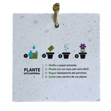 Tag Ecológico Papel Semente Quadrado - Semente de Margarida - 100 unidades
