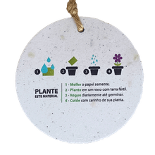 Tag Papel Semente Redondo de Rúcula  - 100 unidades