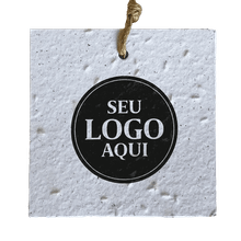 Tag Ecológico Papel Semente Quadrado - Semente de Rúcula - Verso Preto -100 unidades