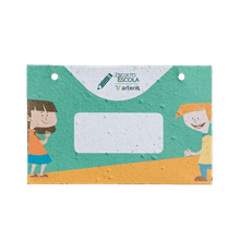 Crachá Papel Semente Sustentável Plantável - 14 x 9,5 cm - Horizontal