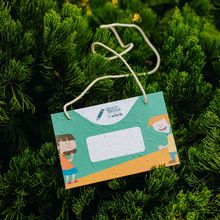 Crachá Papel Semente Sustentável Plantável - 14 x 9,5 cm - Horizontal