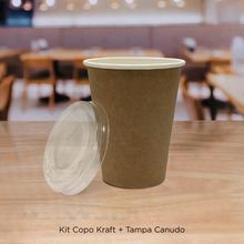 Copo Kraft + Tampa - 240 ml