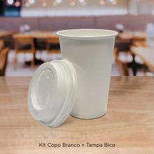 Copo Branco + Tampa Bico - 180 ml