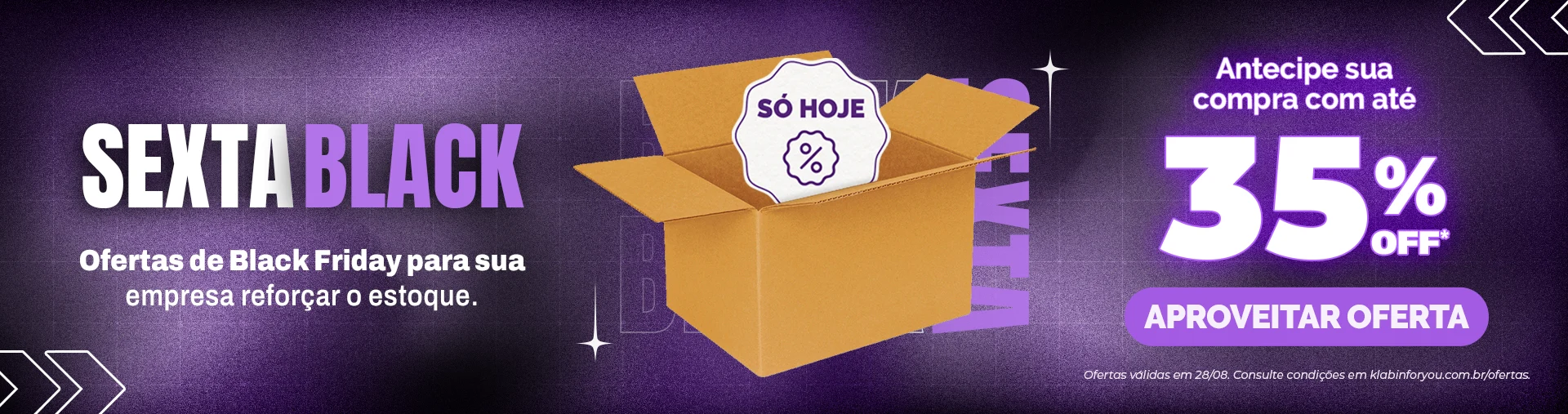 Aproveite ofertas especiais em embalagens e antecipe suas compras com descontos de até 35% OFF. Garanta seu estoque com condições exclusivas por tempo limitado.  Alternativa mais comercial:  Título:  Sexta Black: até 35% OFF  Descrição:  Economize na reposição do seu estoque com ofertas imperdíveis em embalagens sustentáveis. Aproveite os descontos da Sexta Black e compre agora.  Forneça seus comentários sobre o BizChat Crie uma versão mais informalSugira uma descrição mais técnicaCrie uma chamada para redes sociais ArquivosArquivos